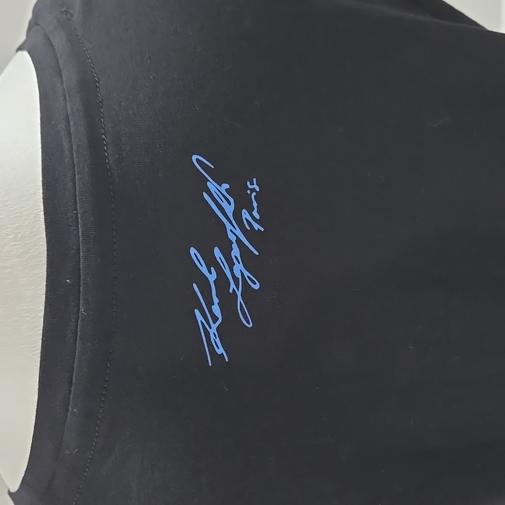 Karl Lagerfeld Paris Black T-Shirt with Blue Graphic Medium & Large NEW - Picture 15 of 15